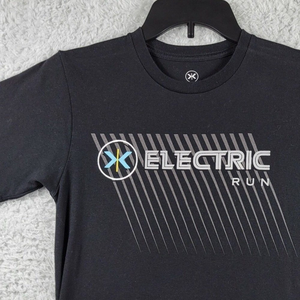 Neff Electric Run Shirt Mens XS Black Graphic Tee Short Sleeve Crew Neck